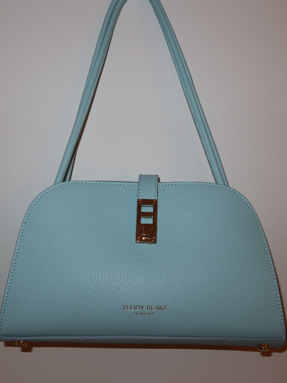 Teddy Blake New York Dana Handbag Blue Color Gold Hardware Shoulder Bag